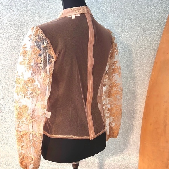 🧡Peach,Gorgeous & Sultry Tatted Lace & Mesh, Victorian-Fashioned Beauty,Size XL - Picture 7 of 16